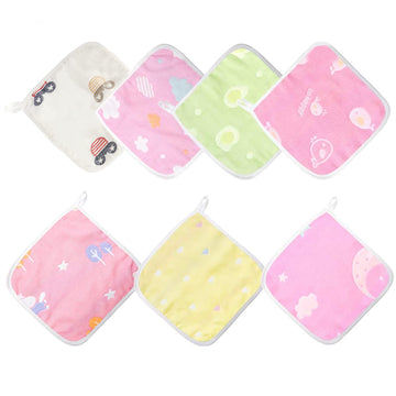 Maveek 7 Pack Baby Muslin Burp Cloths, 6 Layer Baby Washcloths For Baby Girls, Organic Soft Absorbent Newborn Essentials Baby Gi