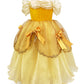 Cqdy Belle Princess Dress Costume Sleeveless Party Christmas Halloween, Yellow, 4-5T