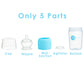 Popyum 9 Oz Blue Anti-Colic Formula Making/Mixing/Dispenser Baby Bottles, 3-Pack (With #2 Nipples)