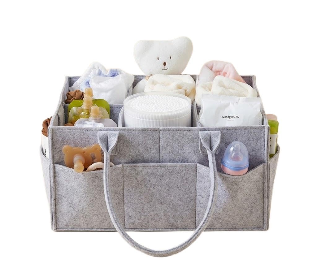 Kemiv Modern Nursery Diaper Storage Basket for Baby Care Accessories