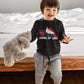 Valentines Day Dump Truck Loads Of Love Toddler Kids Long Sleeve T-Shirt 4T Black