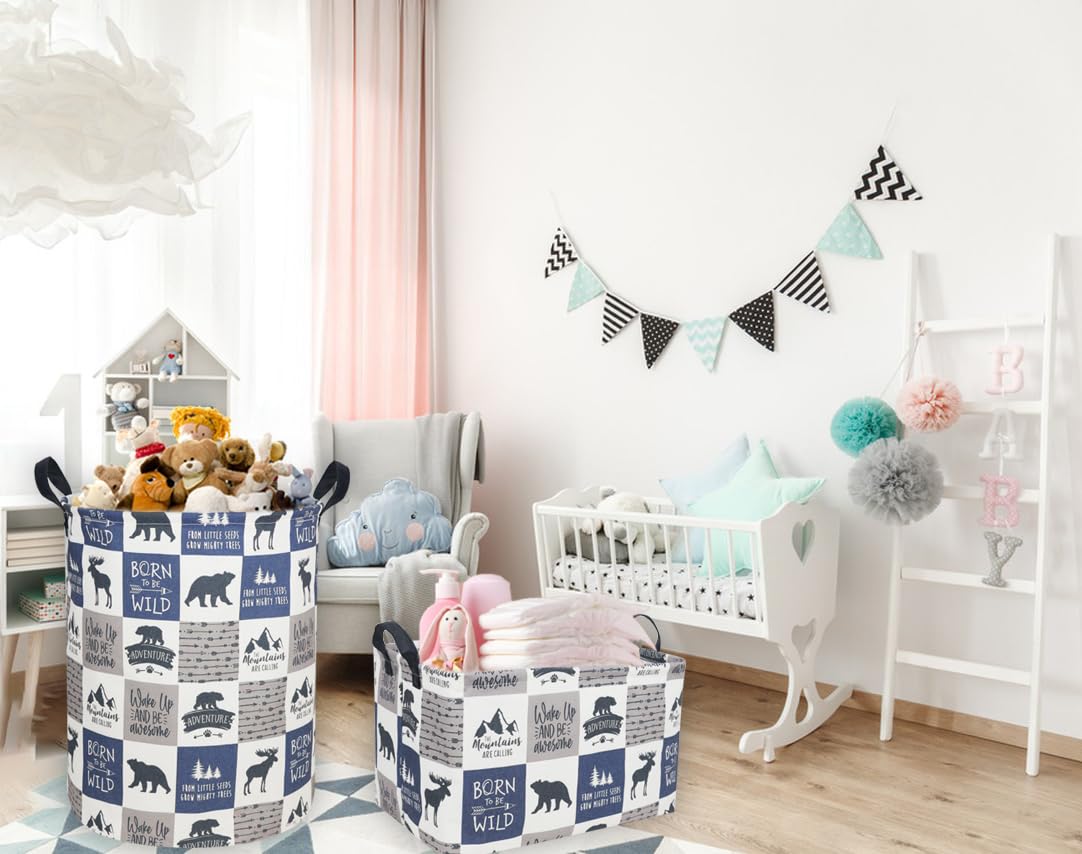 Sanjiaofeng Rectangular Kids Basket Kids Storage Bins,Gift Basket Organizer.Waterproof Pe Coating Storage With Handles.Clothers,