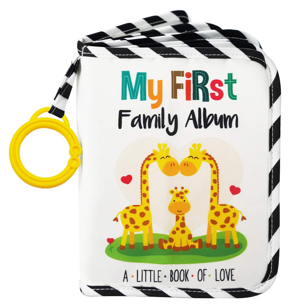 Urban Kiddy Baby'S My First Family Album  Soft Photo Cloth Book Gift Set For Newborn Toddler & Kids (Giraffe)