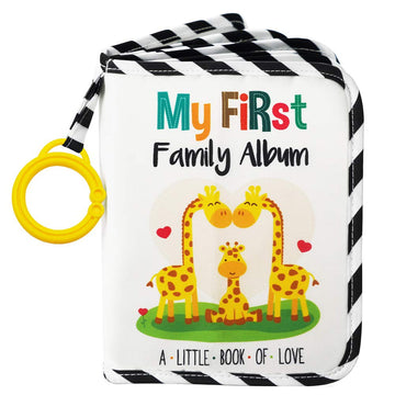 Urban Kiddy Baby'S My First Family Album  Soft Photo Cloth Book Gift Set For Newborn Toddler & Kids (Giraffe)