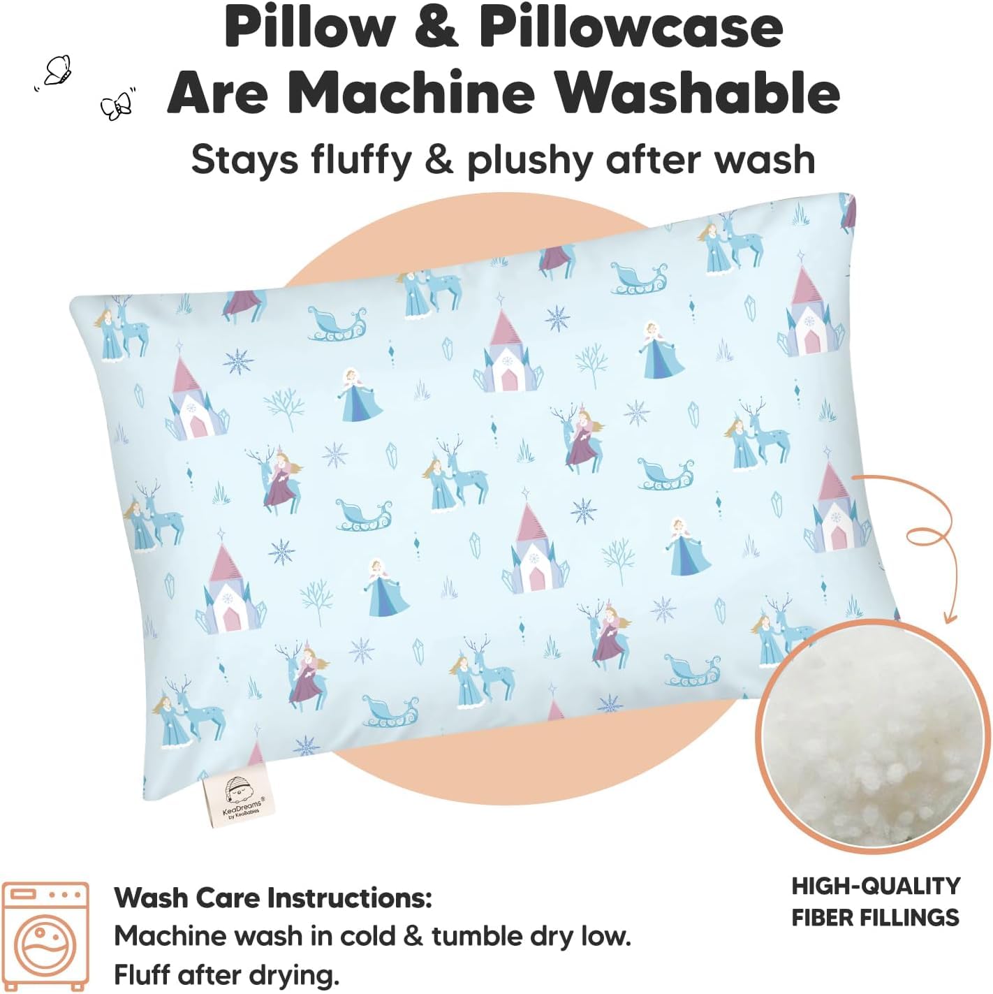 Toddler Pillow With Pillowcase - 13X18 My Little Dreamy Kids Travel Bed Pillows For Sleeping, Organic Cotton Small Pillowcase,So