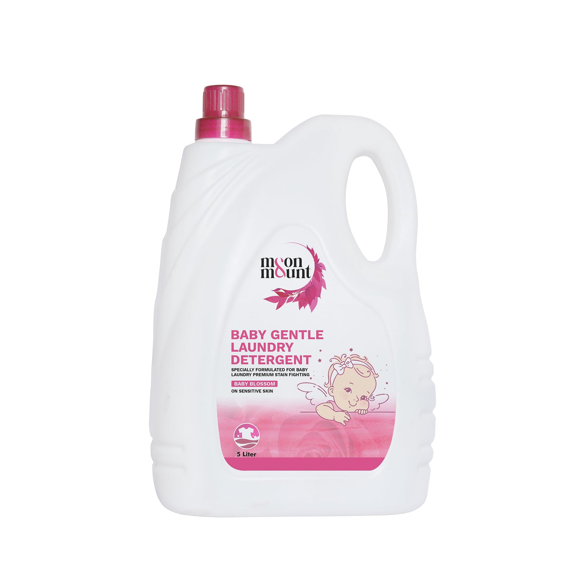 Moon & Mount 5L Baby Detergent Liquid, Hypoallergenic & ParabenFree For Sensitive Newborn Skin, Blossom Scent, Hand & Machine W