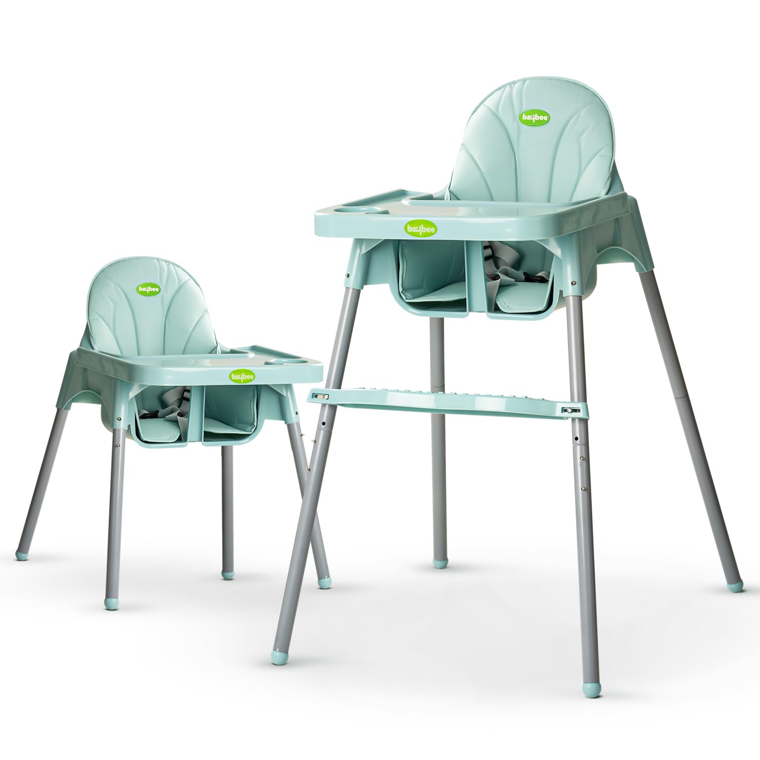 Baybee 2 In 1 Baby High Chair For Kids, Baby Feeding Chair With 2 Height Adjustable, Footrest, Tray, Mobile Stand, 3 Point Safet