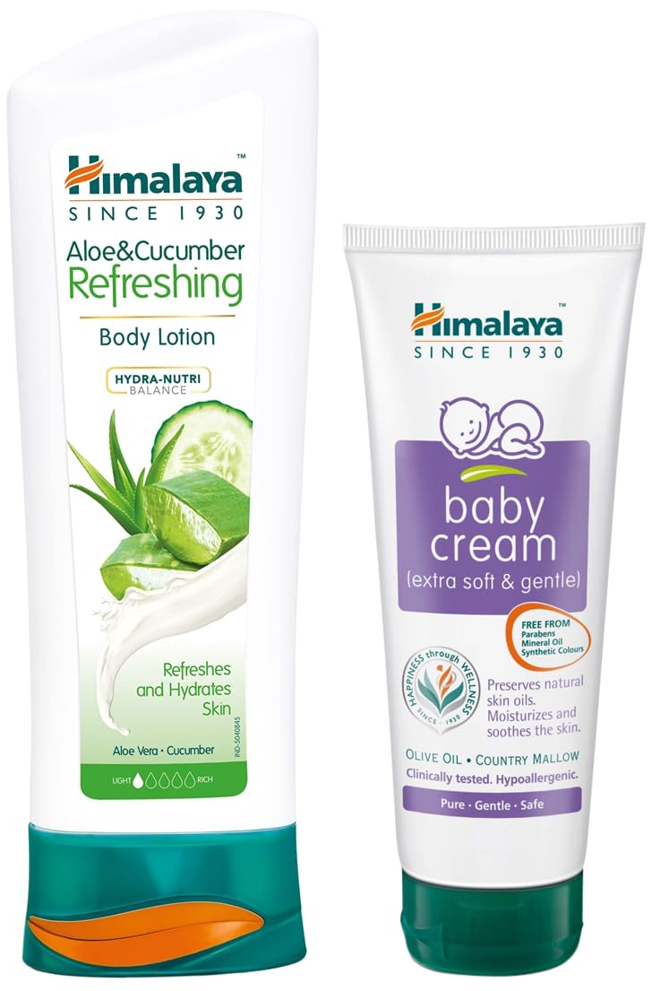 Himalaya Aloe & Cucumber Refreshing Body Lotion, 200Ml & Himalaya Baby Cream (50Ml)