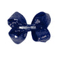 Amydecor 6 Inch Navy Blue Sparkly Glitter Sequin Hair Bows For Girls Toddlers Kids Children Teenage (2Pcs)