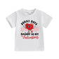 farrubbyine8 Baby Boy Girl Outfit Letters Heart Graphic Tee Shirts Tops Toddler Boy Shirt (White Daddy, 4-5 Years)