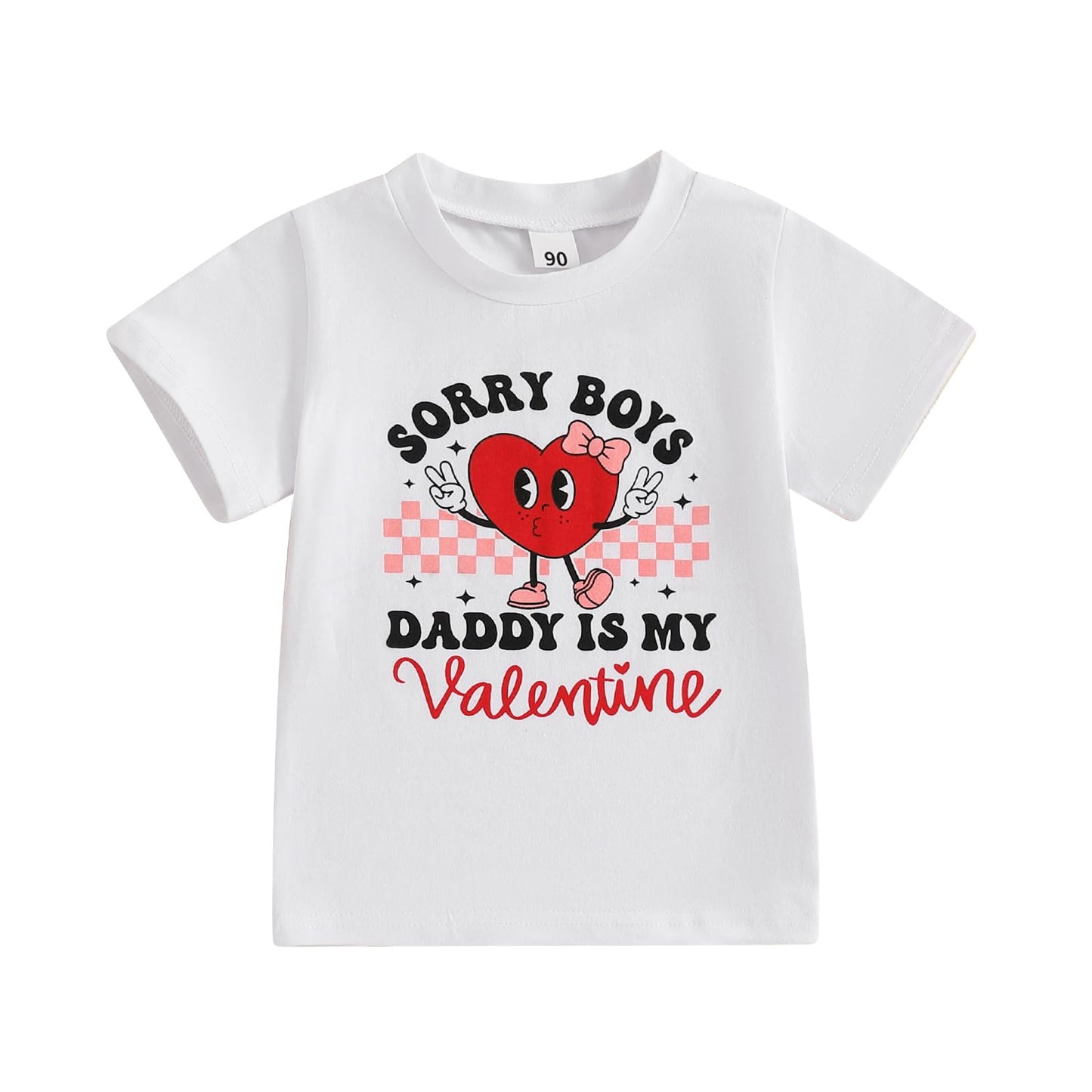 farrubbyine8 Baby Boy Girl Outfit Letters Heart Graphic Tee Shirts Tops Toddler Boy Shirt (White Daddy, 4-5 Years)