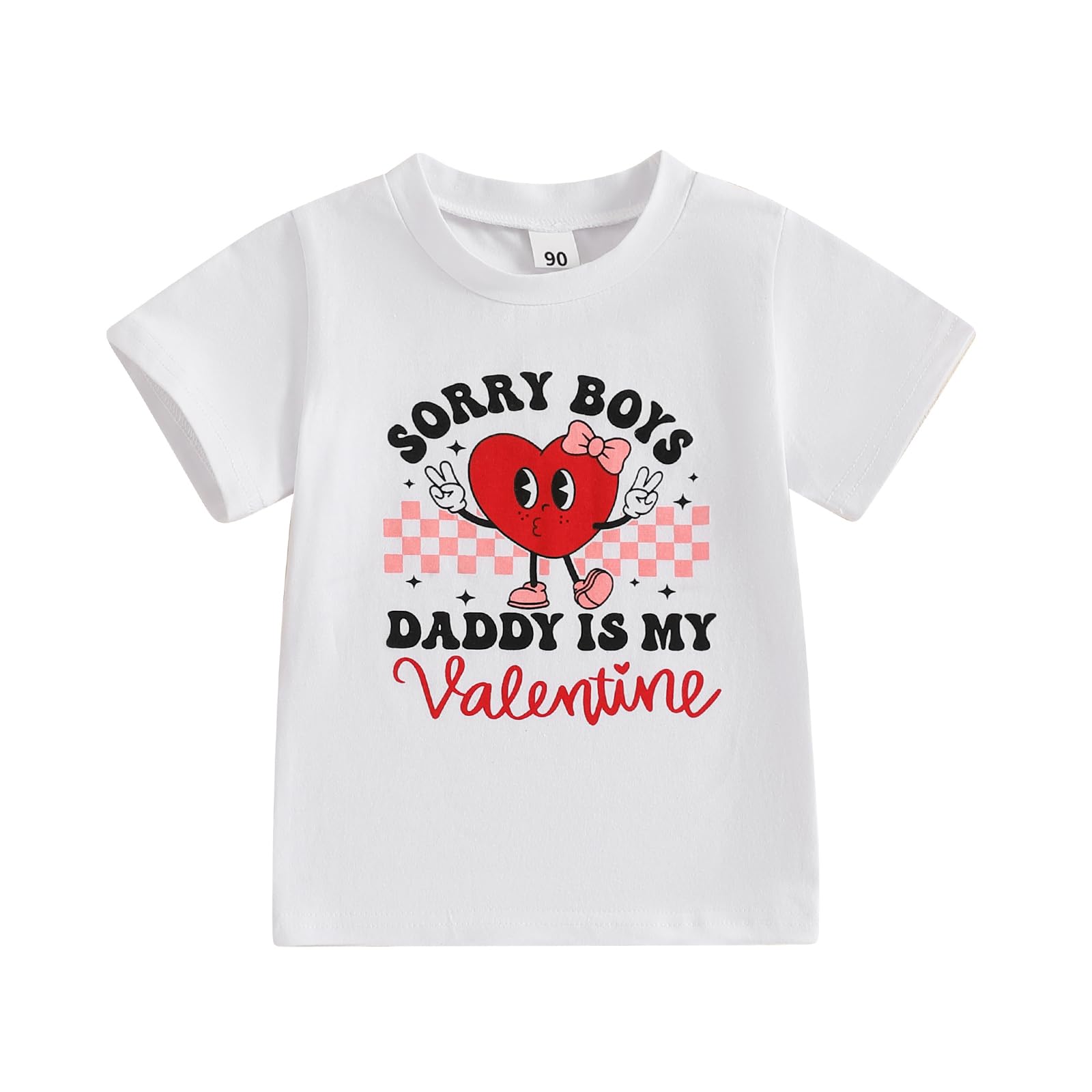 farrubbyine8 Baby Boy Girl Outfit Letters Heart Graphic Tee Shirts Tops Toddler Boy Shirt (White Daddy, 4-5 Years)