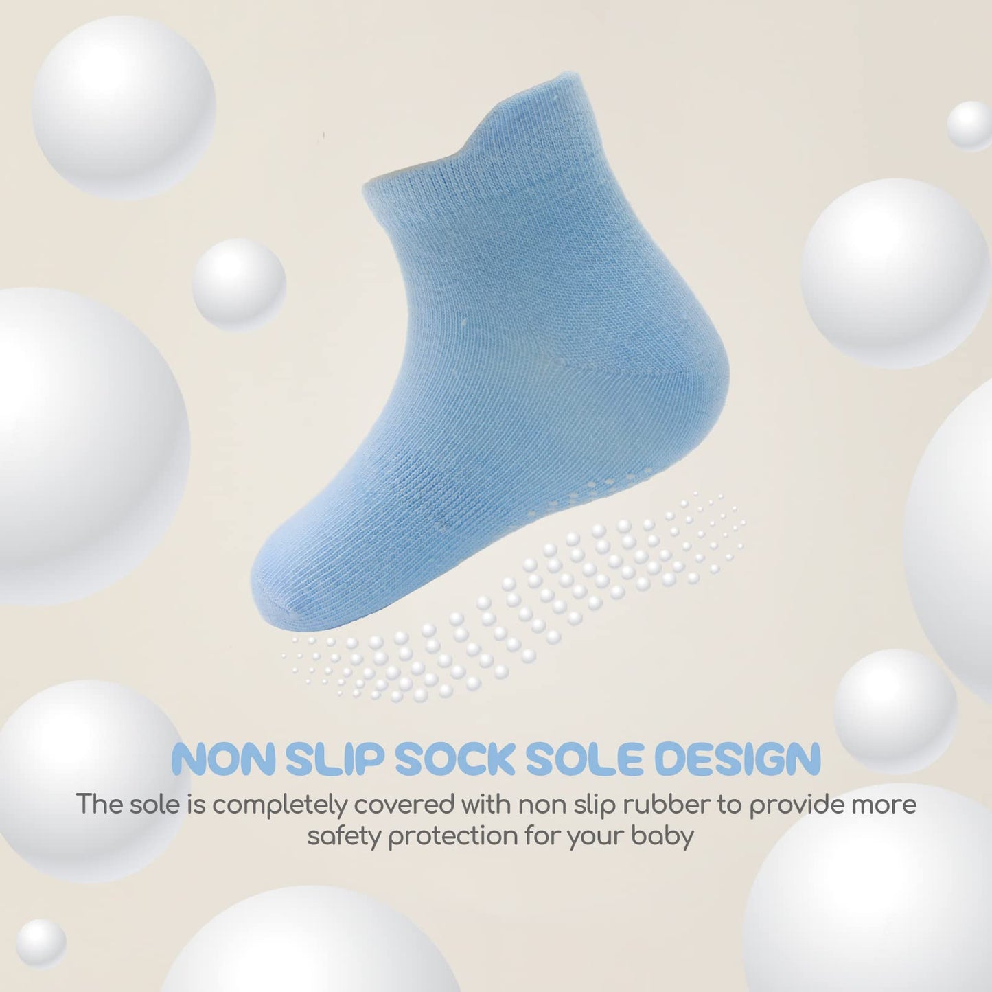 Aroveea Non Slip Grip Ankle Baby Socks 6-12 Months Old Black For Toddler Boys And Girls Kids Socks 12 Pack,Infant Cute Cotton Ba