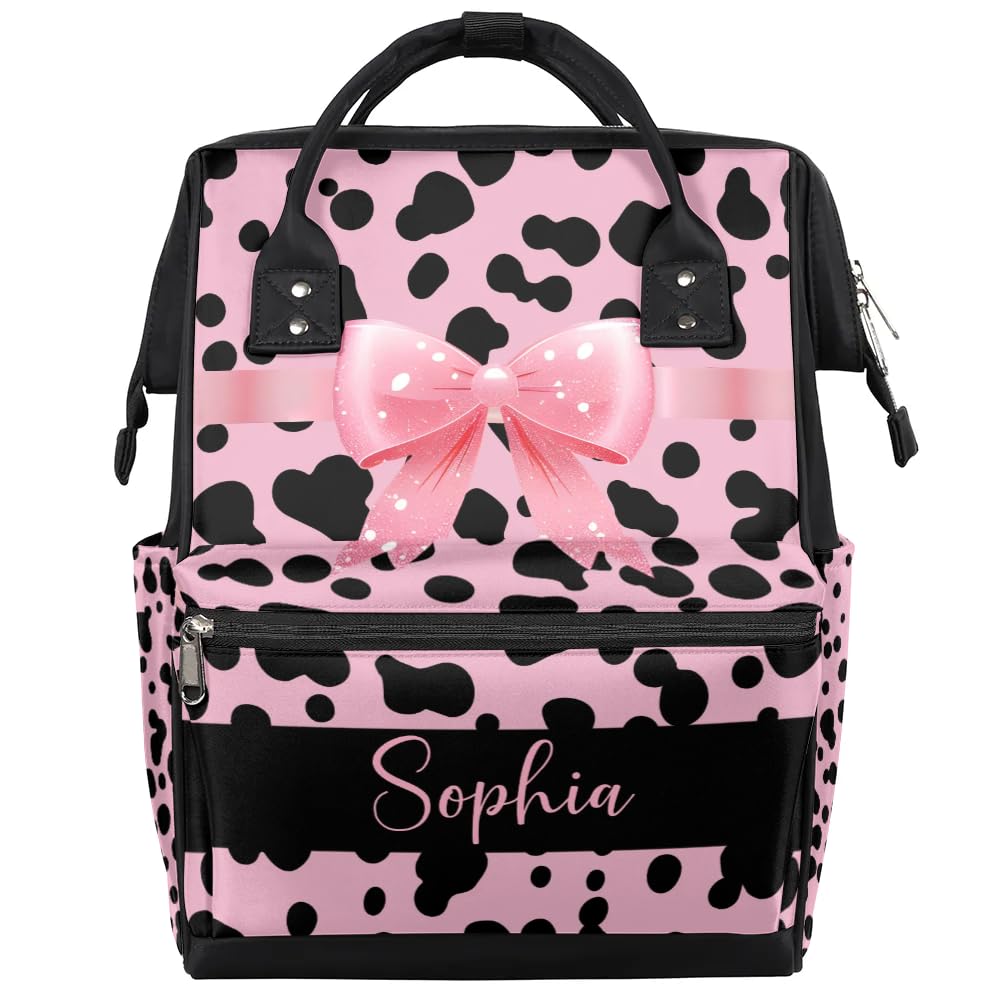 Pink Leopard Custom Diaper Bags Nursing Baby Bag for Mom Gifts Stroller Bag Mommy Bags for Travel Shopping Swim Walking