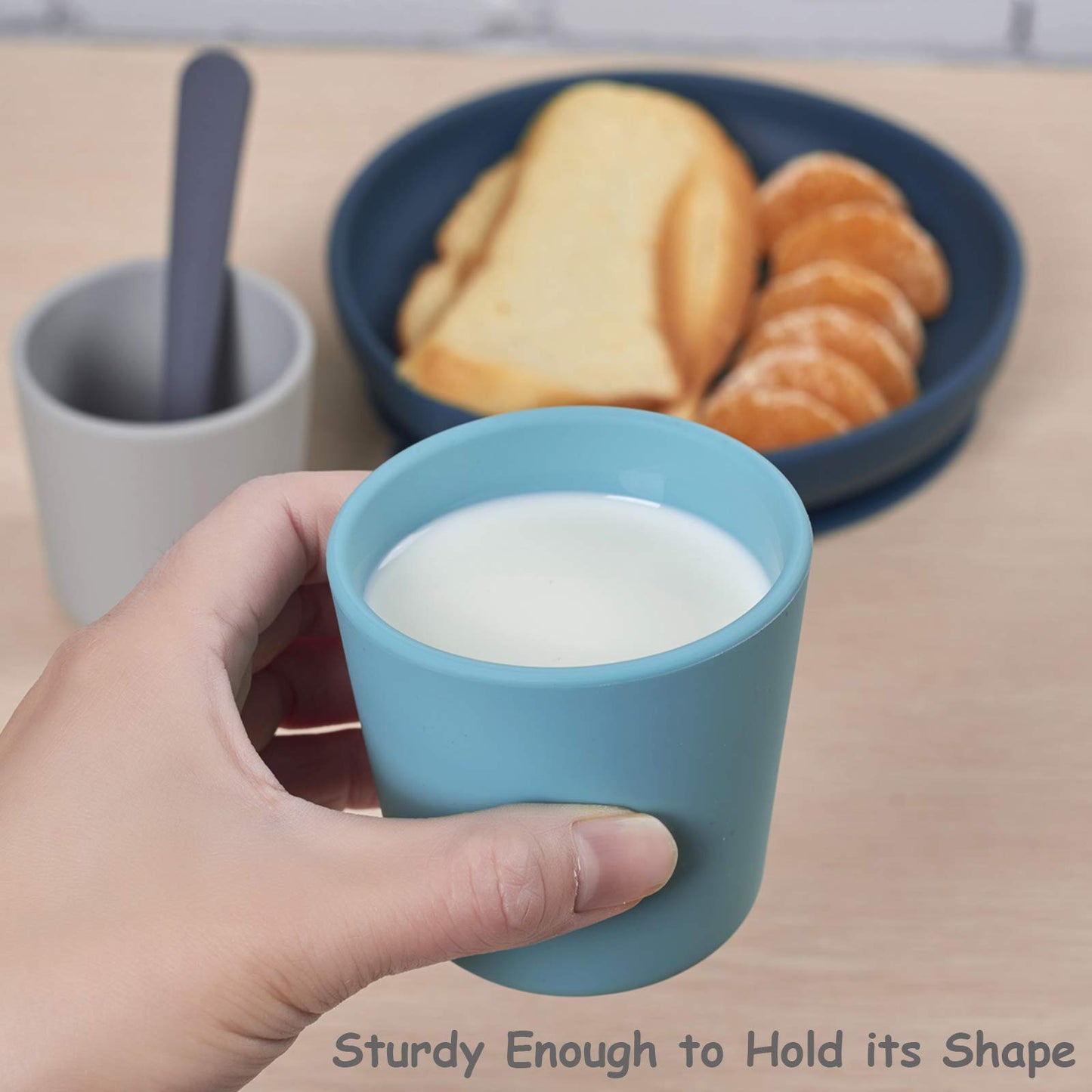 Silicone Toddler Cup 5 Oz, First Open Cup For Toddlers 1-3 Years Old, Unbreakable Open Cup For Baby Non-Smell, Anti-Slip, Dishwa