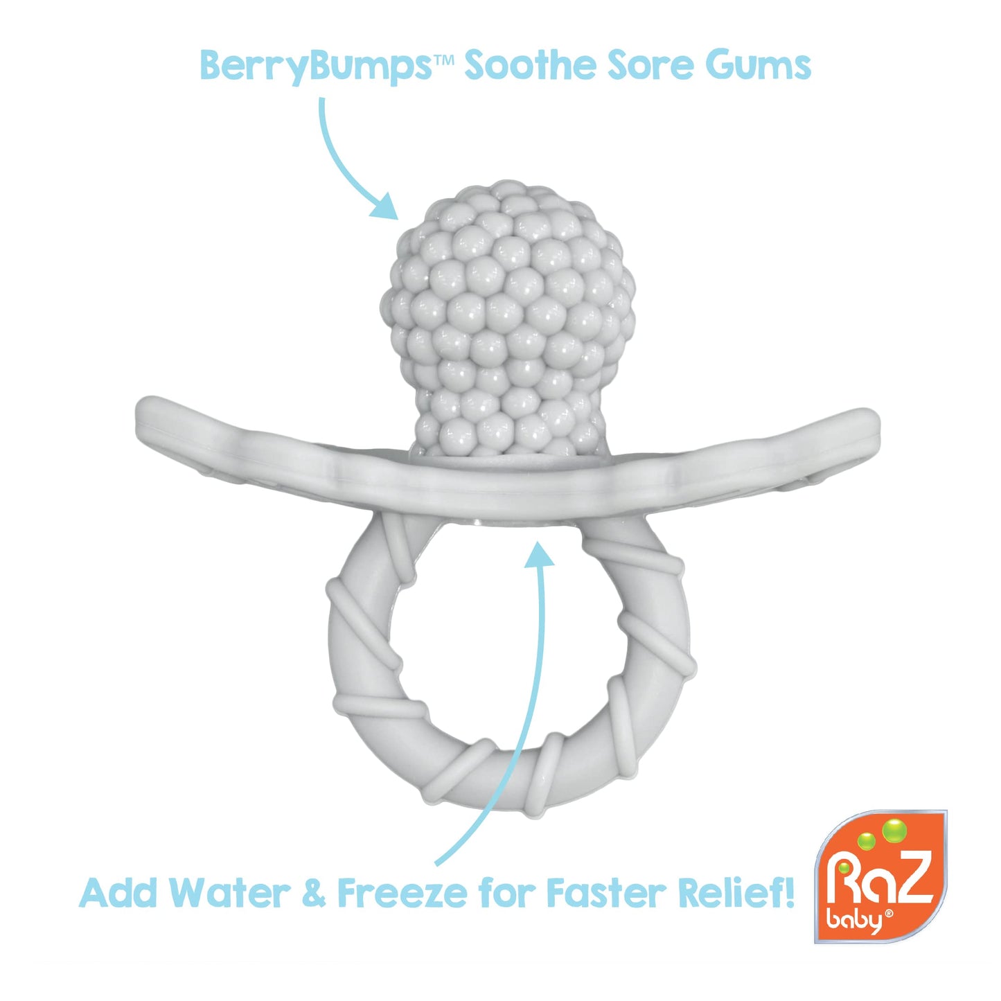 RaZbaby RaZbuddy RaZberry Teether/Pacifier Holder w/Removable Baby Teether Toy - 0M+ - Bpa Free (Puppy)