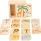 Small Foot Wooden Toys Safari Wooden Memory Game-Shape Sorting Matching Games for Boys and Girls- Perfect for Birthday Parties, 