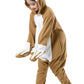Canasour Kids Sloth Onesie Halloween Cosplay Costume Girls Animal Unisex Outfuit One Piece Hooded Soft Pajamas Brown Party 10-12