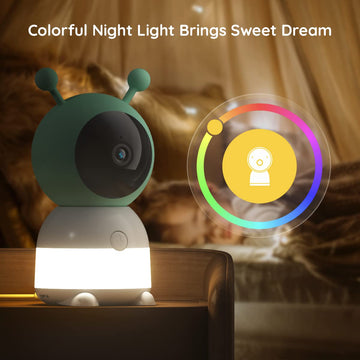 Boifun 5' Baby Monitor, 2K Wifi Baby Camera Via Screen And App Control, Temper& Humidity Sensor, Night Vision, 2-Way Talk, Cry&