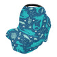 xigua Mermaid Car Seat Canopy Cover for Babies, Breathable Soft Stretchy Infant Newborn Nursing Breastfeeding Stroller Cover