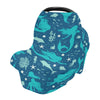 xigua Mermaid Car Seat Canopy Cover for Babies, Breathable Soft Stretchy Infant Newborn Nursing Breastfeeding Stroller Cover