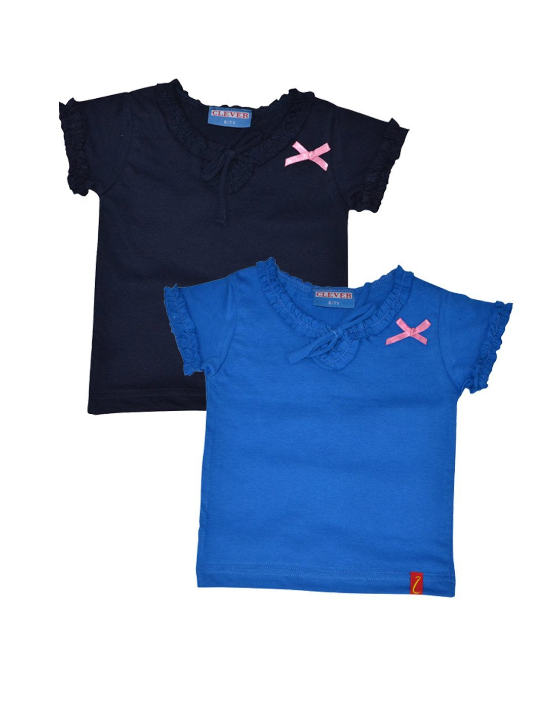 Clever Baby Girls Tshirt(ZCGT004NVYBLU1213Yrs_NavyBlue_1213 Years)