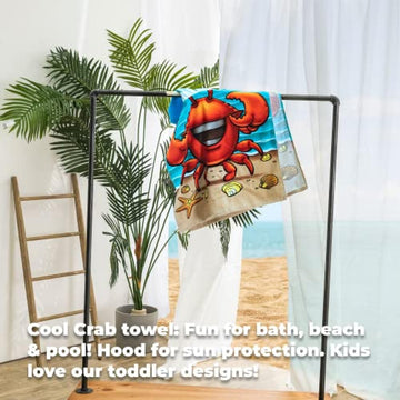 Dawhud Direct Poncho Beach Towels For Kids Towels With Hood, Hooded Bath Towel For Pool, Baby, Toddler Towels For Boys (Baby Sha