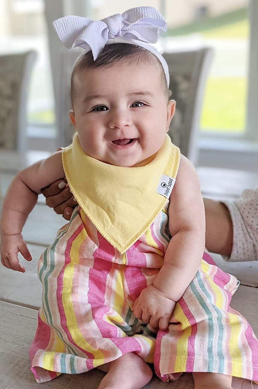 Diapersquad'S 10-Pack Baby Bibs For Drooling And Teething - Bandana Bibs For Girls, Boy, Soft Cotton Baby Drool Bibs (Pastel)