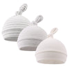 Original Cotton Newborn Hats For Girls Striped Preemie Baby Hats Bear Ears Infant Boys Beanies 0-3 Months (Knot(White+Gray+Gray