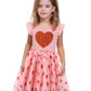 Girls Valentines Dress Glittering Heart Print Tutu Valentines Day Birthday Princess Dress Mesh Tulle Valentines Outfit 4T/1837