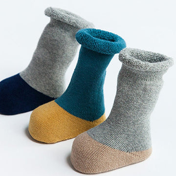 X&F Unisex Baby Newborn Winter Thick Cotton Socks Cute Toddler Socks(Pack Of 3), 0-6 Months