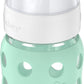 Lifefactory 8-Ounce Wide Neck Glass Baby Bottle With Protective Silicone Sleeve And Hard Sippy Spout, Mint (Lg2221Wmi4)