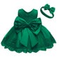 Little Girls Christmas Embroidery Lace Dresses Princess Easter Halloween Wedding Formal Event Dress(Green,120) 5-6 Years