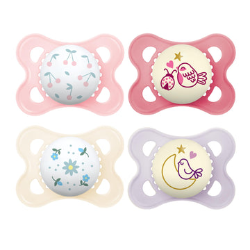 Mam Day & Night Pacifiers, Glow In The Dark Pacifier For Breastfed Babies, 0-6 Months, Baby Girl