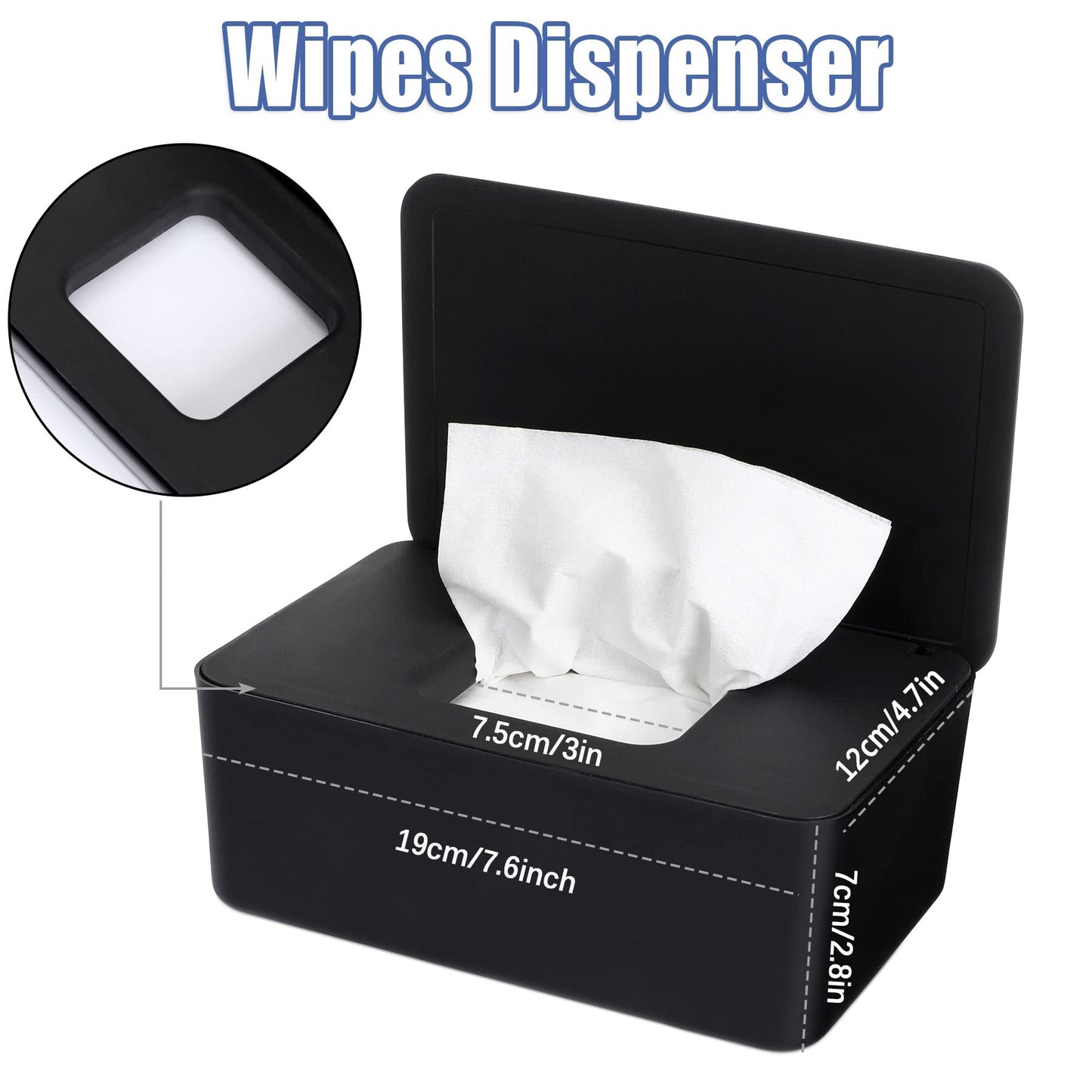 Novwang Baby Wipes Dispenser 3 Pack Wipe Holder With Lids, Keeps Wipes Fresh, Refillable Wipes Container With Sealing Design, Ba