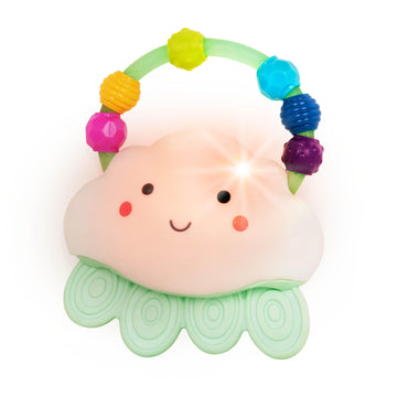 B. toys- B. baby - Baby Light-Up Cloud Rattle- Rain-Glow Squeeze- Teething Rattle Toys for Babies 3 Months +