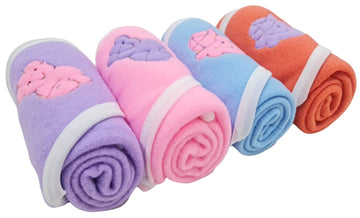 First Kick Baby Blankets New Born Pack of Hooded Wrapper Durable Fleece Polyester s Cum Wrap Towel Pack of 4 Pink Blue