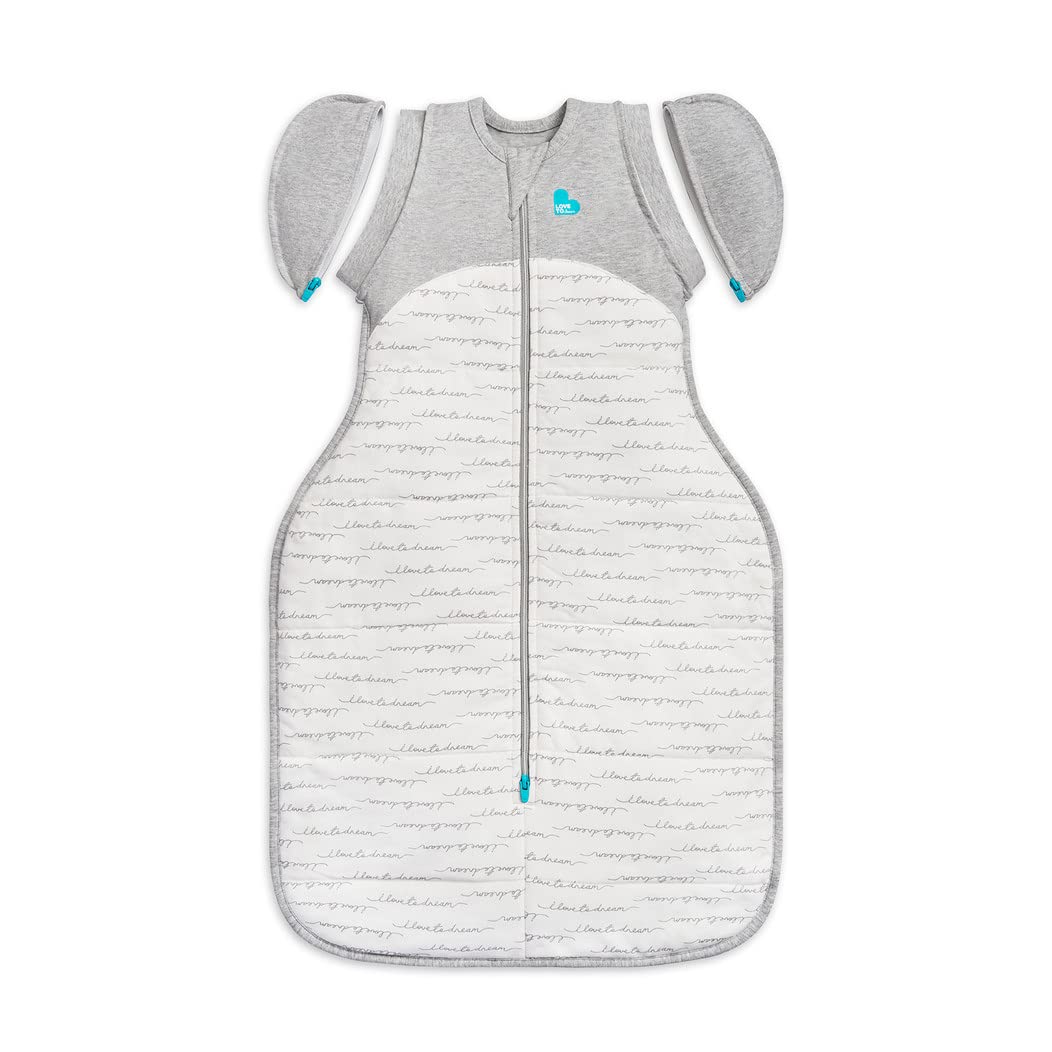Love to Dream Swaddle UP Transition Bag Warm 2.5 TOG, Dreamer White, Large, 19-24 lbs, Patented Zip-Off Wings, Gently Help Baby 
