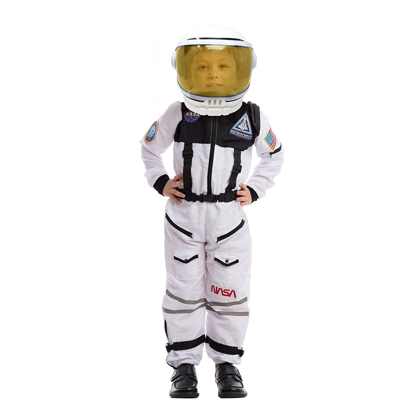 Spooktacular Creations Astronaut Costume With Helmet, Space Suit For Kids And Toddler With Movable Visor Helmet, Kids Astronaut