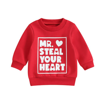 Eadrioss Valentines Outfit For Toddler Baby Boy Girl Long Sleeve Crewneck Pullover Tops Sweatshirts Shirt Valentines Clothes (Mr