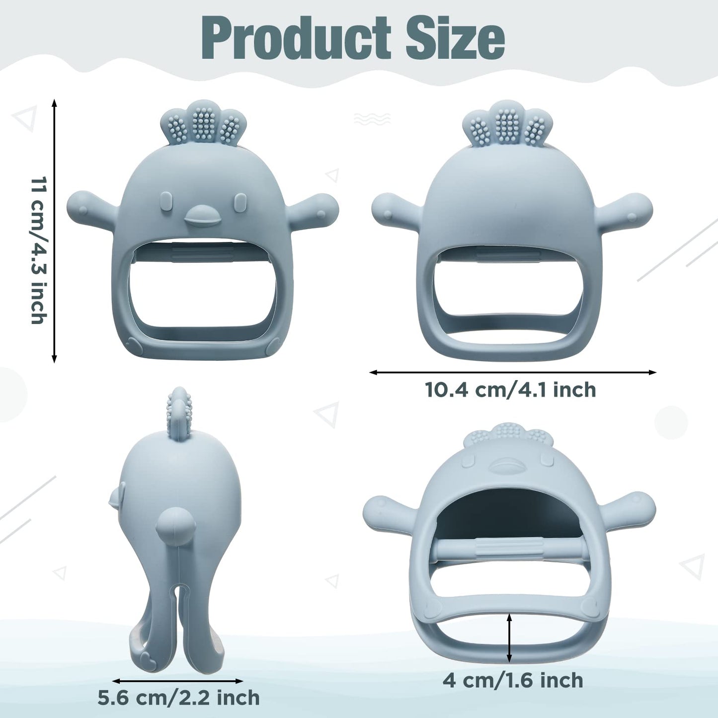 3 Pack Baby Teether Teething Toys for Babies 0-6 Months Baby Teething Toy Silicone Anti Dropping Infant Hand Teether Pacifiers W