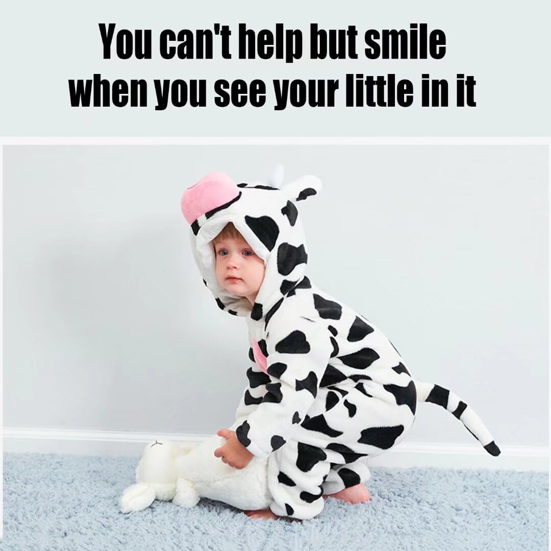 Baby Cow Costumes Unisex Toddler Outfit Halloween Dress Up Romper 2-6 Months
