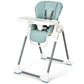 BABY JOY High Chair for Babies & Toddlers, Foldable High Chair w/Adjustable Height/Backrest/Footrest, Double Removable Tray, Boo