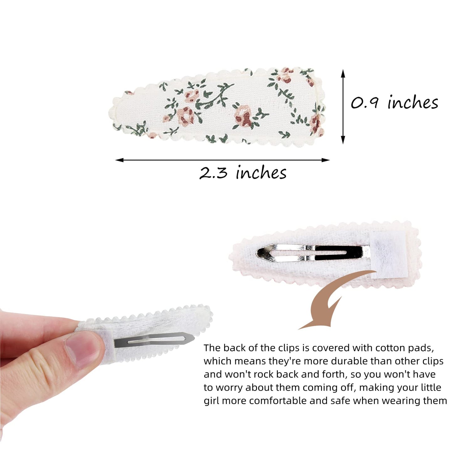 40Pcs Baby Hair Clips Flower Patterns Snap Hair Clips Wrapped By Cloth Hair Pins Baby Girls Barrettes Hair Accessories For Baby