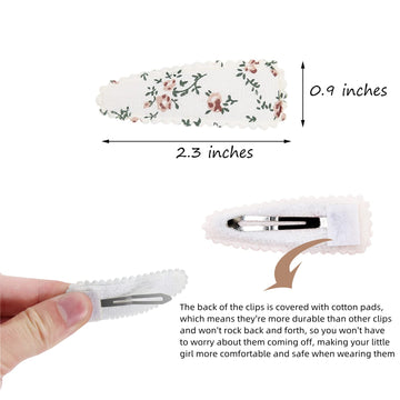 40Pcs Baby Hair Clips Flower Patterns Snap Hair Clips Wrapped By Cloth Hair Pins Baby Girls Barrettes Hair Accessories For Baby