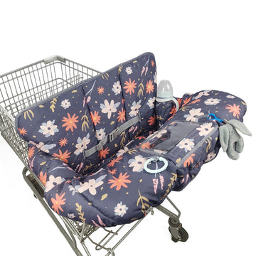Shopping Cart Cover For Baby/Toddler, Cozy High Chair Cover & Grocery Cart Cover Cushion, Dark Blue