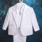 Lito Angels Boys' Formal Tuxedo Suits Wedding Christening Outfits No Tail 5 Piece Set Size 3-4T White
