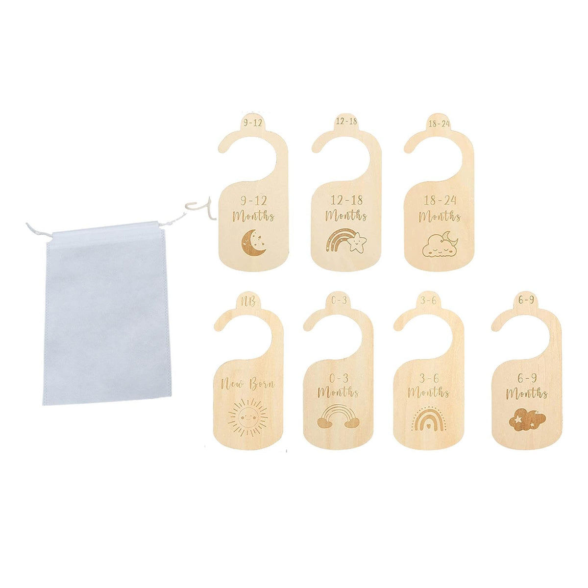 bnf 7 Pieces Infant Wardrobe Divider Label Hanging Clothes Dividers for Wardrobe | Nursery D?Co | Other Nursery D?Co