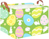 CLOCOR Rectangular Easter Basket Empty, Easter Gift Basket, Waterproof Storage Box with Handles,Room Decor(Green Easter Basket)