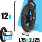 Zozozo Bob Stroller Front & Rear Tire Tube Replacement [12.5' & 16'] 2-Pack - Inner Tubes For Wayfinder, Alterrain, Revolution